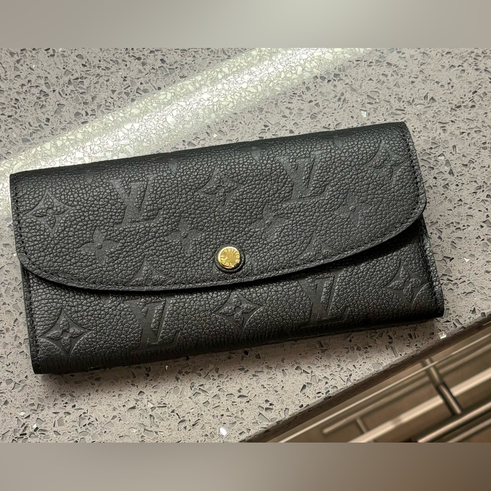 LOUIS VUITTON Empreinte Emilie Wallet Black Wallet Box & Dust bag